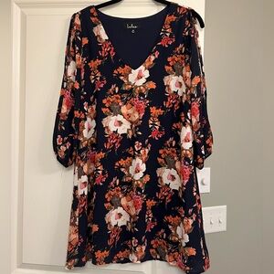 Shifting Dears Navy Blue Floral Print Dress